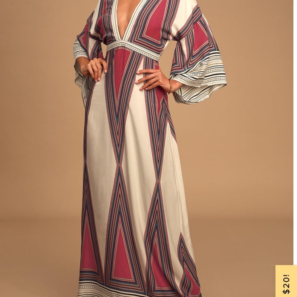 Lulu’s brand striped maxi dress.